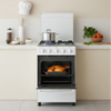 20-inch Elegent White Freestanding Gas Range with Top Glass Cover