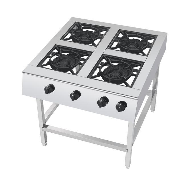 WHS4S Commercial Big Burner Stove Four Burners Gas Cooktops Free Standing