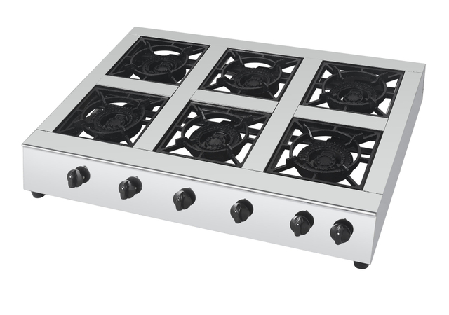 WH6 Manufacturer Gas Stove 6 Burner Stainless Steel Commercial Stove